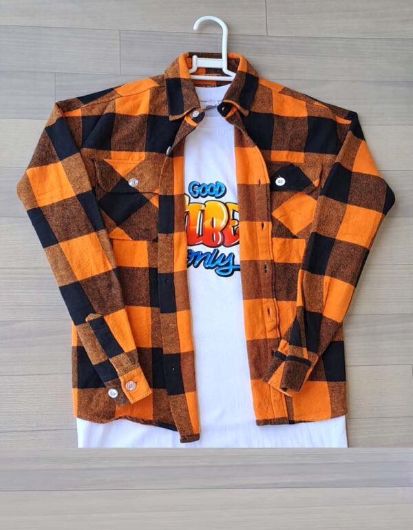 Orange Flannel Fabric Shirt